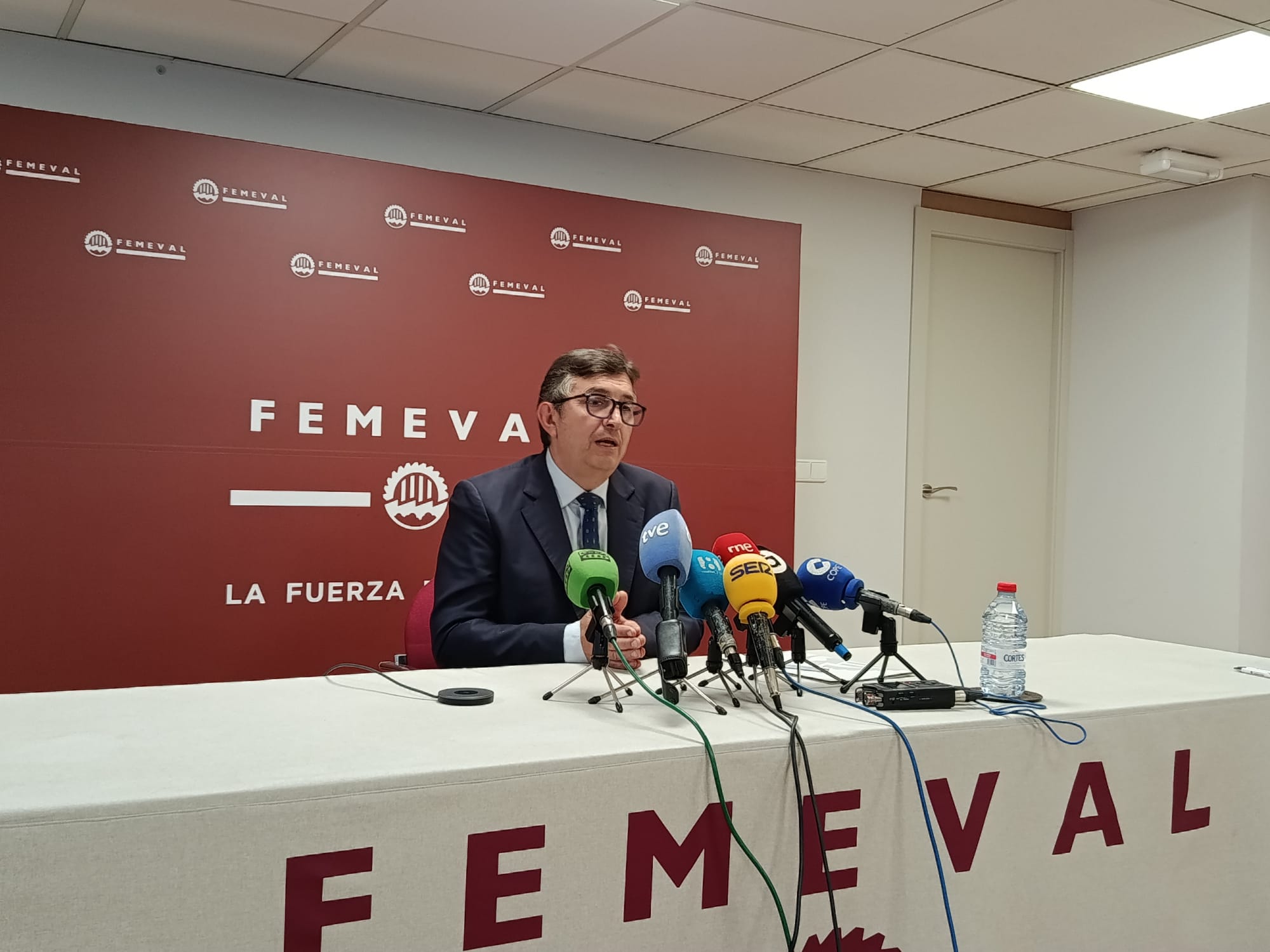 Vicente Lafuente, presidente de FEMEVAL, durante el anuncio de su candidatura a presidir la CEV.