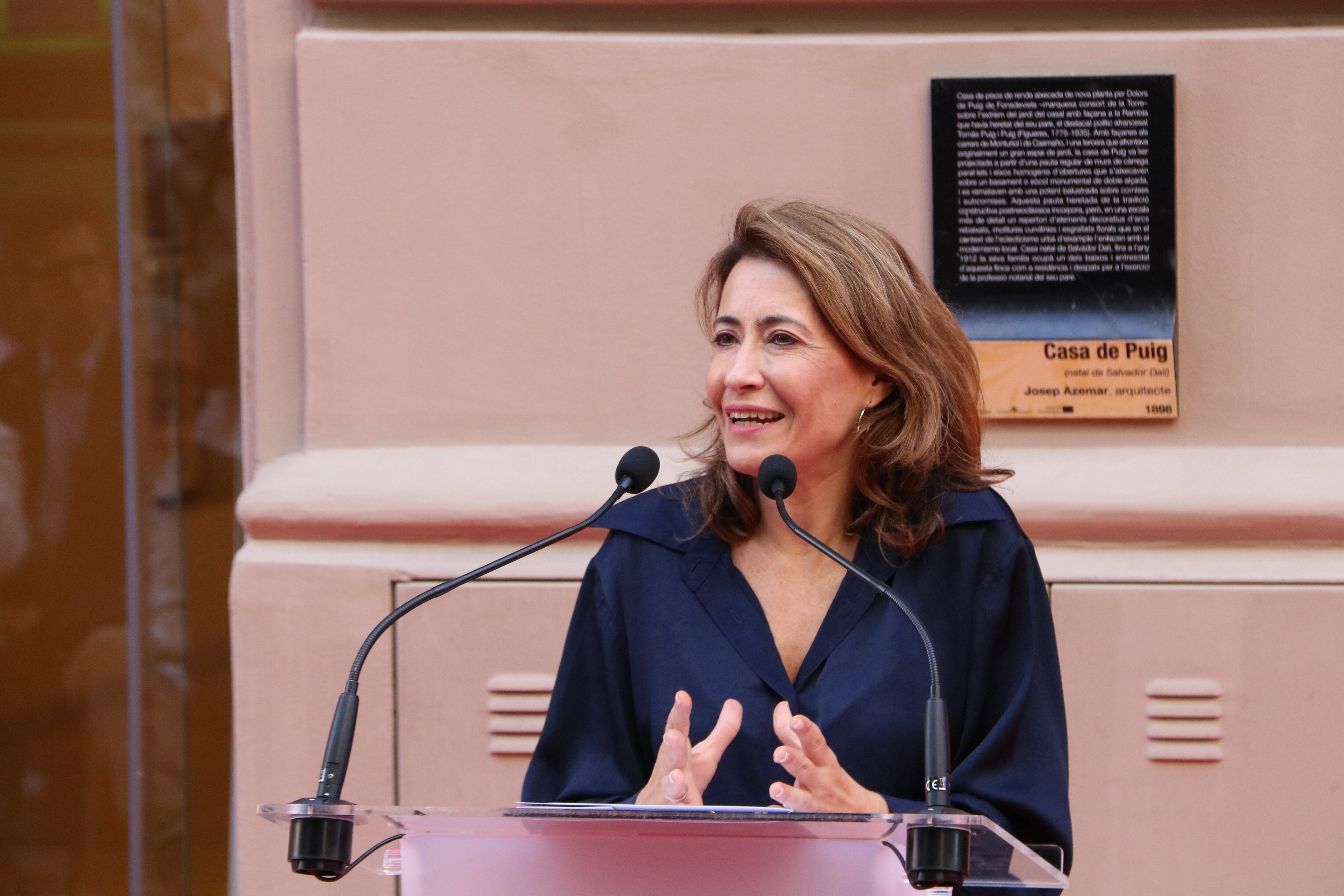 La ministra de Transports en funcions, Raquel Sánchez, a Figueres.