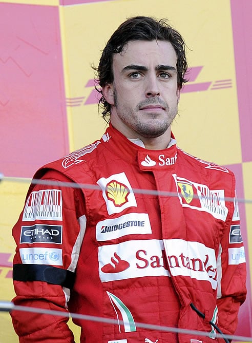 Fernando Alonso, en el podio de de Suzuka