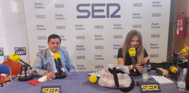 Agustín Galán, director de la UNIA y Ana Gil, periodista de la SER. "Hoy por Hoy Huelva" en directo desde el Foro Iberoamericano de La Rábida con motivo de FITUR 2021