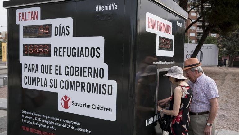 Imagen del contador que ha instalado Save The Children en Madrid