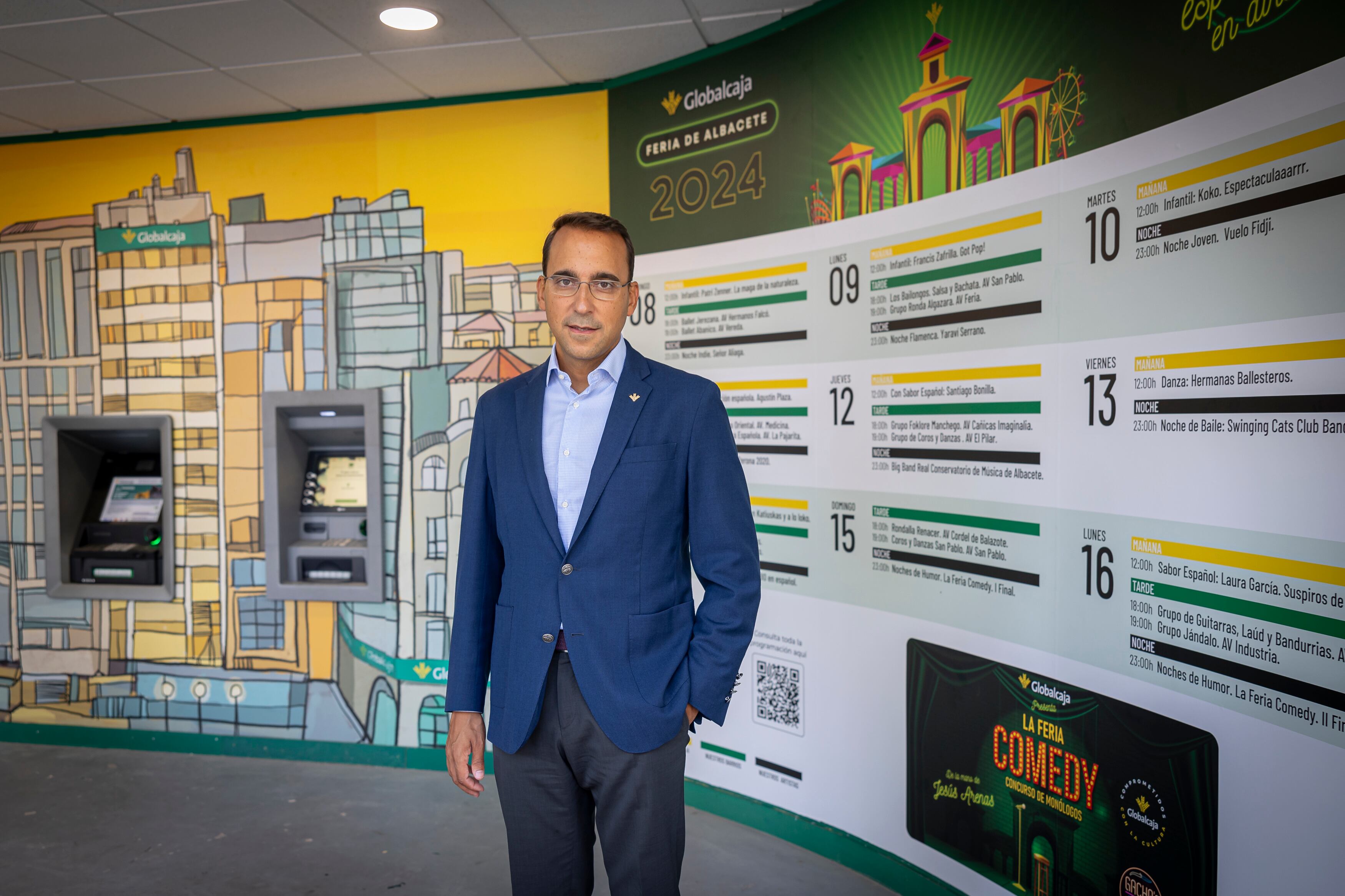 Pedro Palacios en el Stand de Globalcaja de la Feria de Albacete 2024.