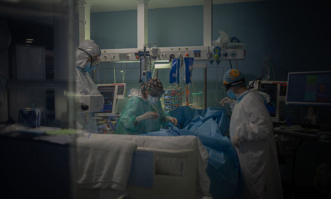Una UCI en un hospital de Barcelona.