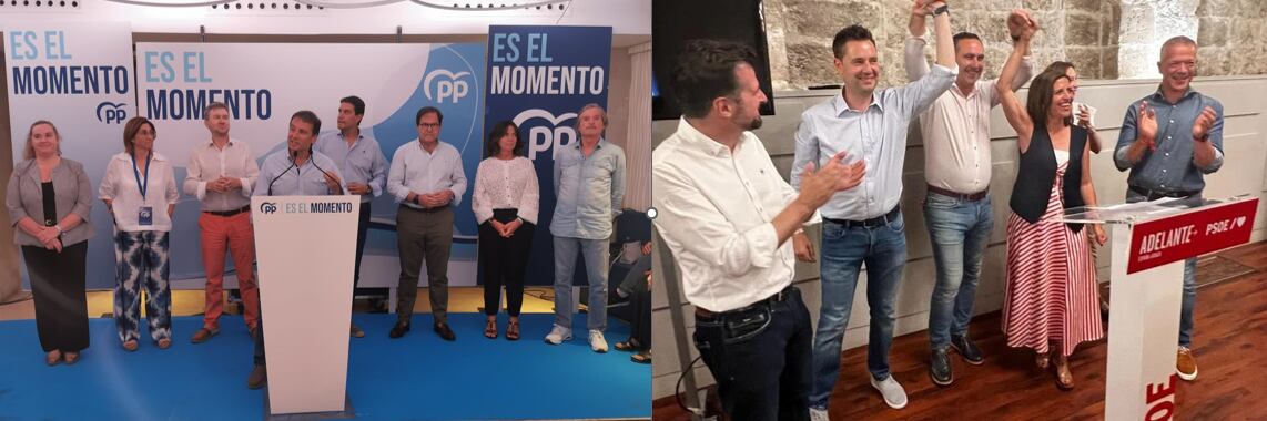 Imagen de la noche electoral del PP y del PSOE en Burgos