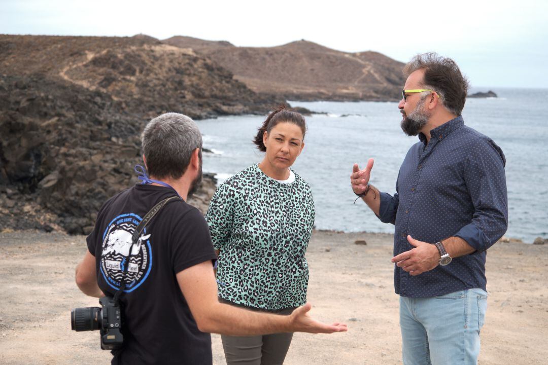 Los consejeros de LEP- Sí Podemos en el Cabildo de Lanzarote, Myriam Barros y Jorge Peñas. 