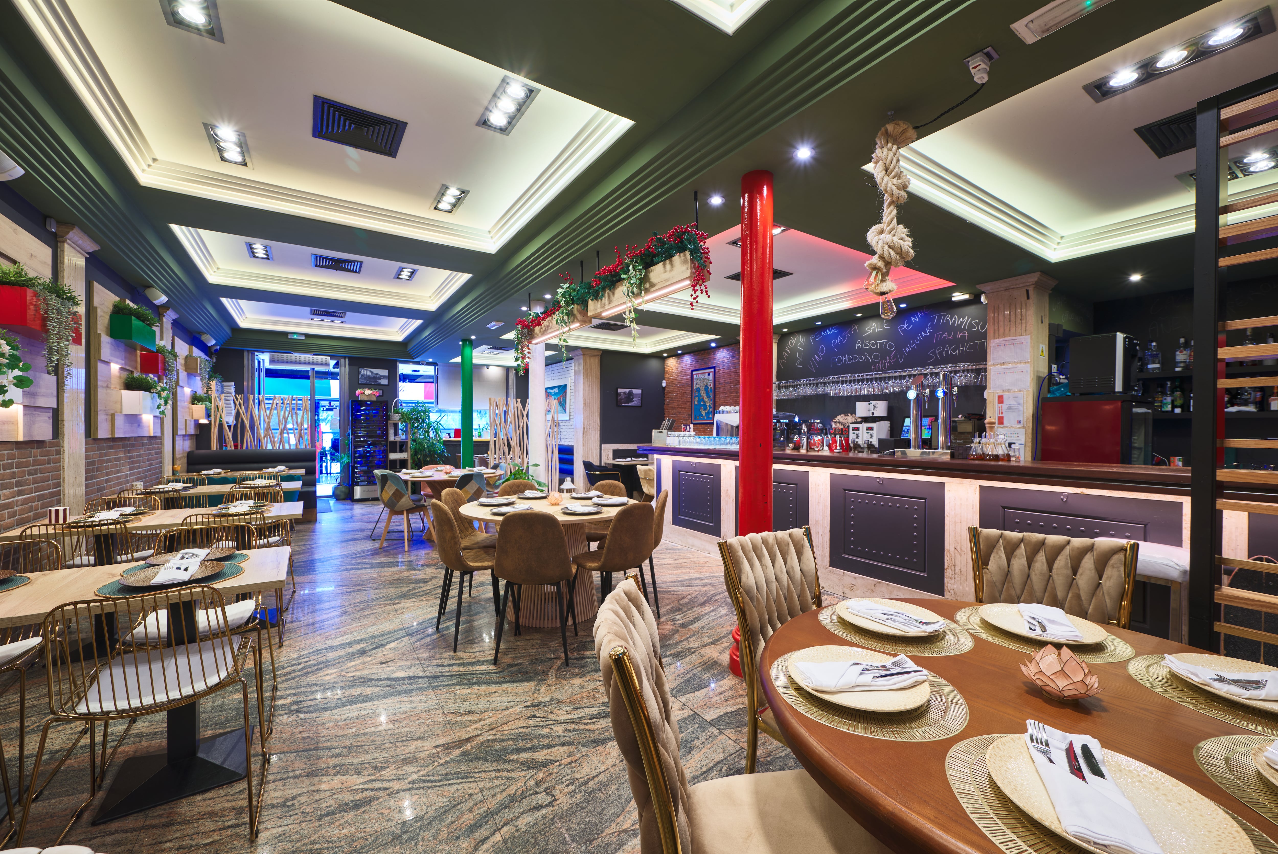 Interiores del Restaurante Tre Sorelle