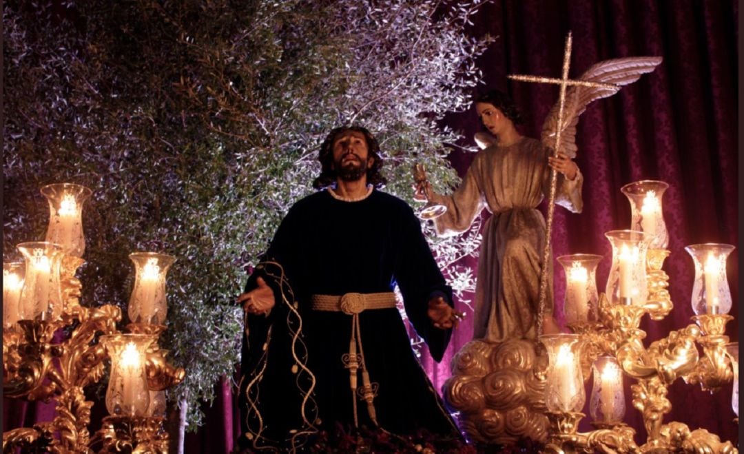 El Señor de la Oración en el Huerto de la Hermandad de Montesión en su paso de misterio