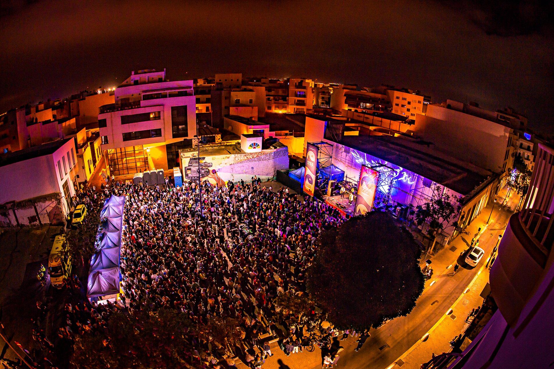 Vista aérea de los conciertos en Arrecife.