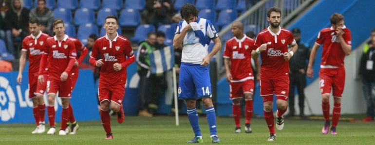 Alejandro Arribas, en el partido ante el Sevilla