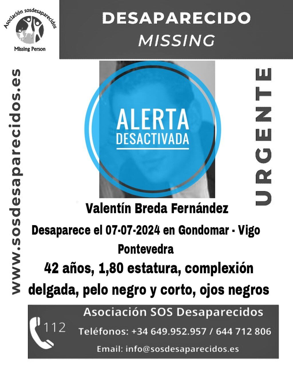 Cartel de la desactivación de la alerta.