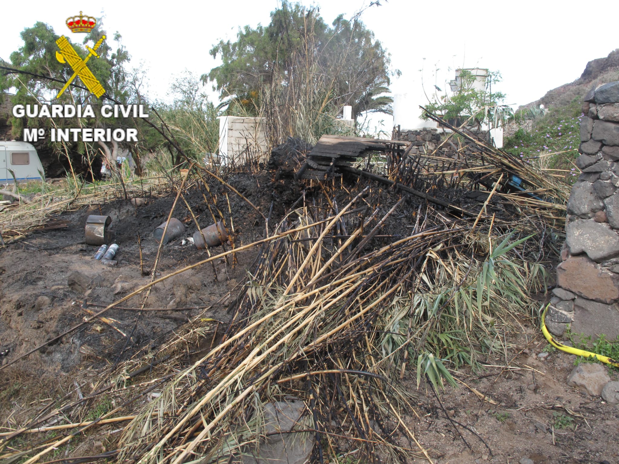 La zona afectada por el fuego.