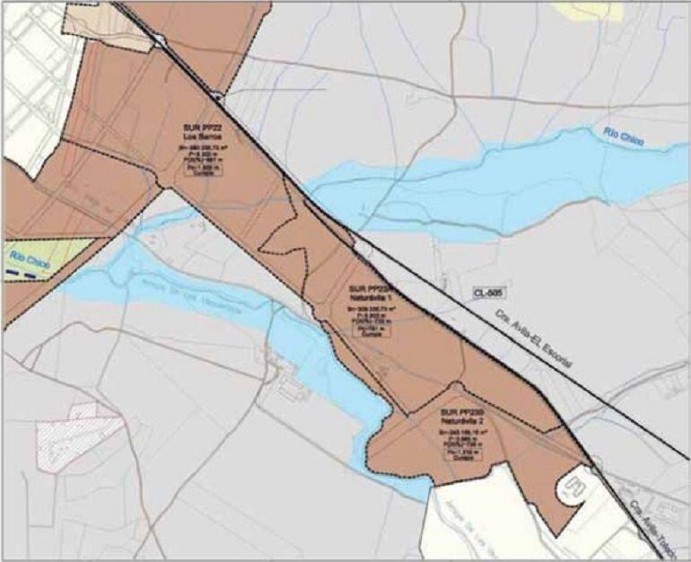 Franja de terreno que se recalifció como urbanizable en la modificación sexta del P.G.O.U