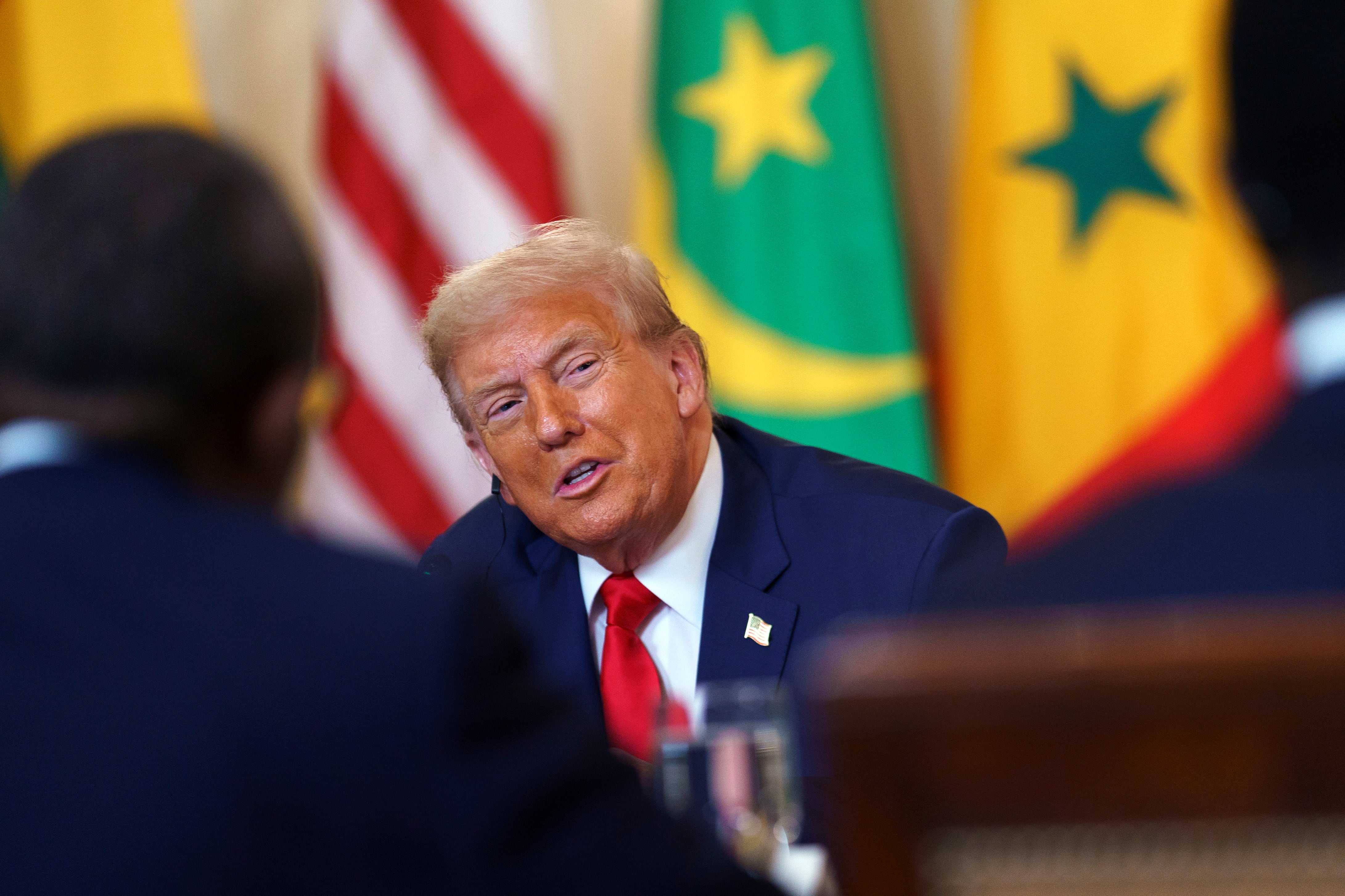 El presidente de EEUU, Donald Trump, durante su encuentro en la Casa Blanca con los líderes de cinco países de África: Gabón, Guinea-Bissau, Liberia, Mauritania y Senegal.