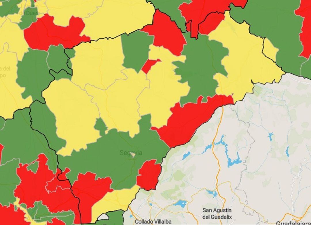 Mapa de las Zonas Básicas de Salud a 16 de mayo