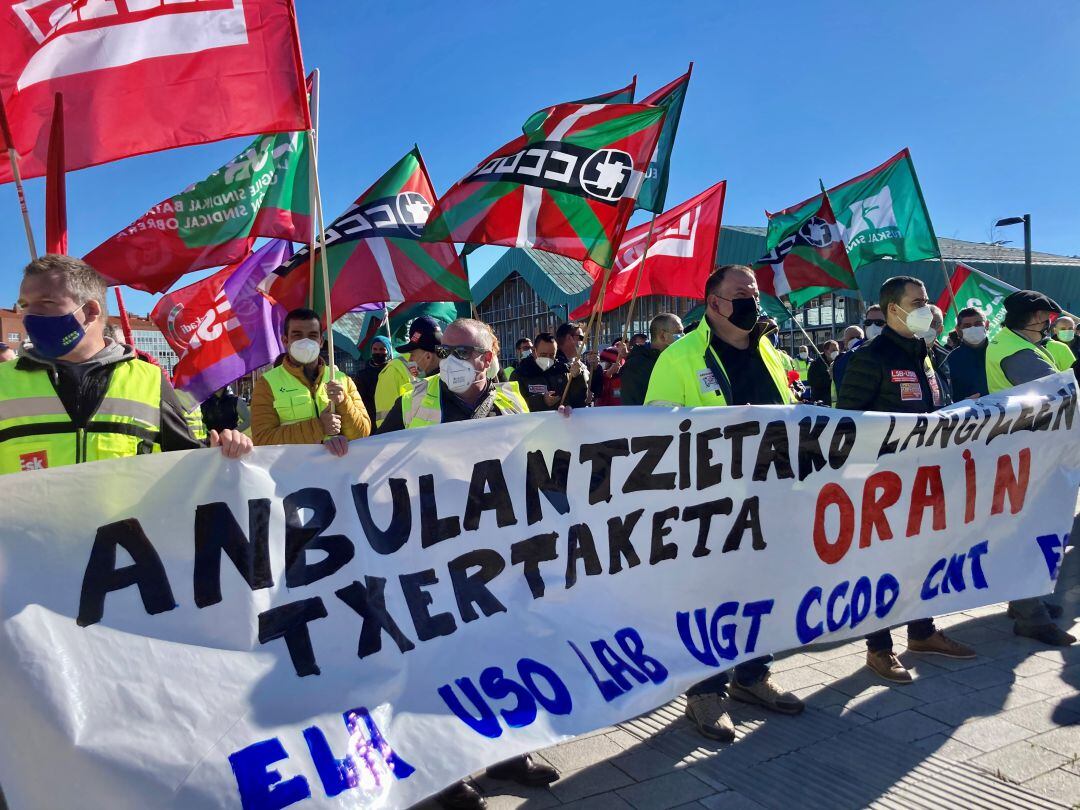 Concentración sindical este martes frente a la sede del Gobierno vasco