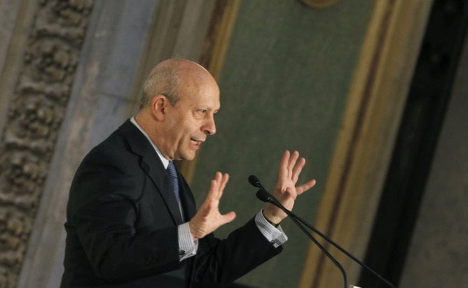 El ministro de Educación, Cultura y Deporte, José Ignacio Wert, durante su intervención en un desayuno informativo