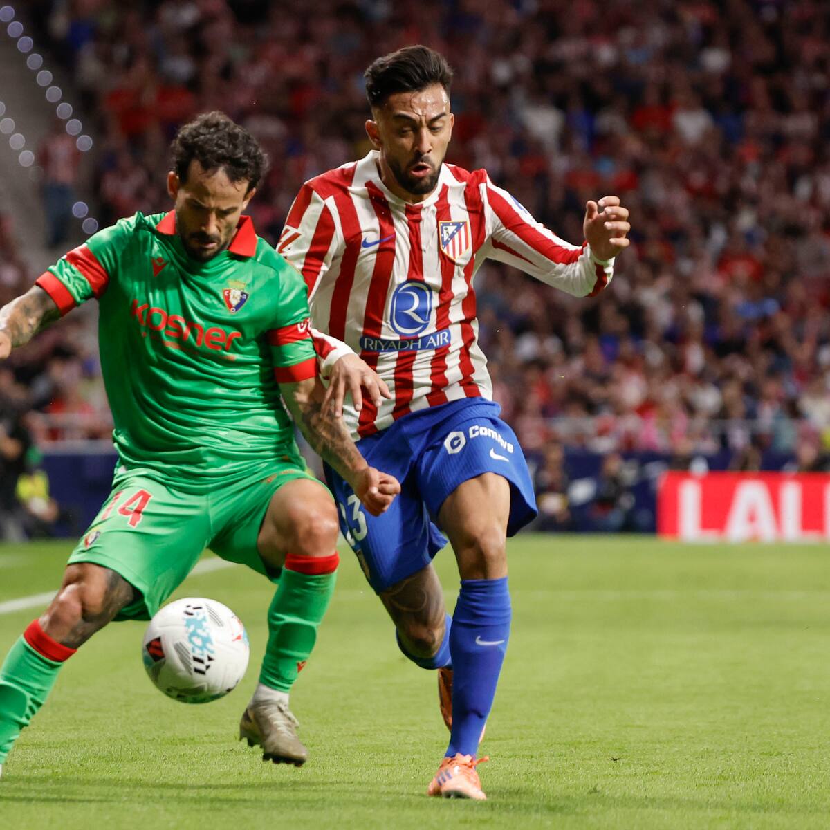 Nico González, con la mirilla puesta en Arsenal tras el golpe recibido en el encuentro contra Osasuna