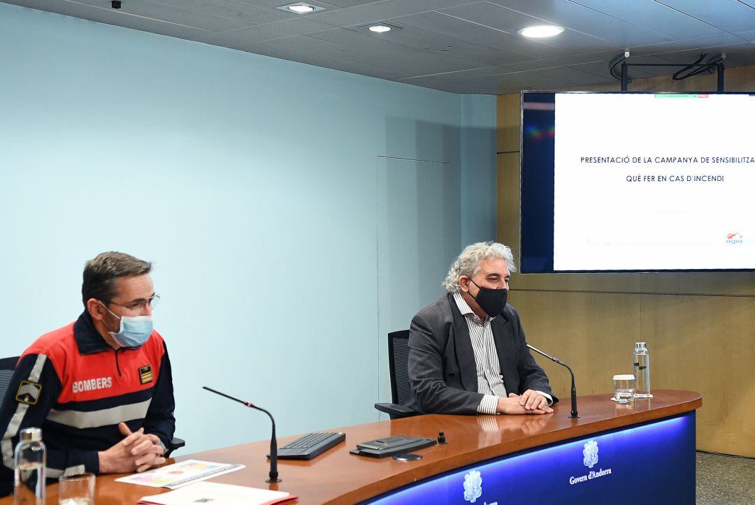 Jordi Farré i Jordi Galobardas, aquest dijous en roda de premsa telemàtica.