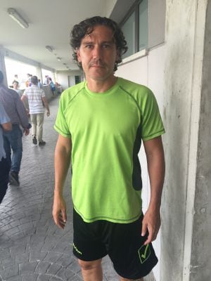 Raúl Garrido en su primer entrenamiento