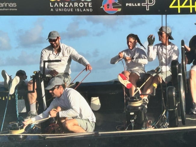 La tripulación del Lanzarote Calero Marinas durante el entrenamiento en Nanny Cay.