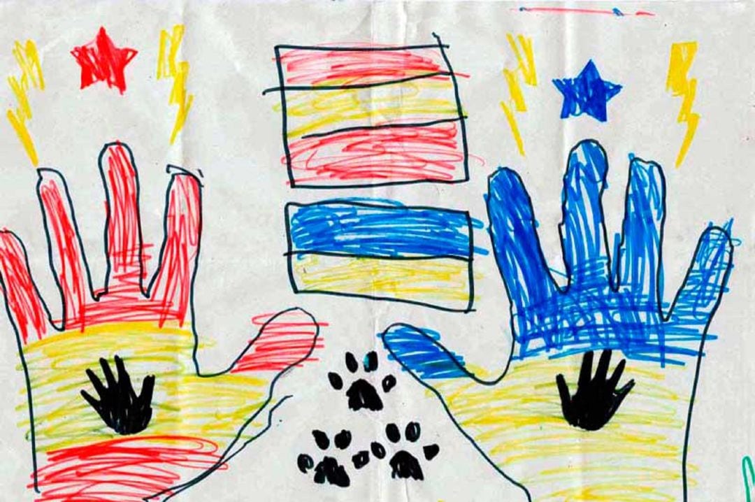 Dibujo realizado por un niño ucraniano