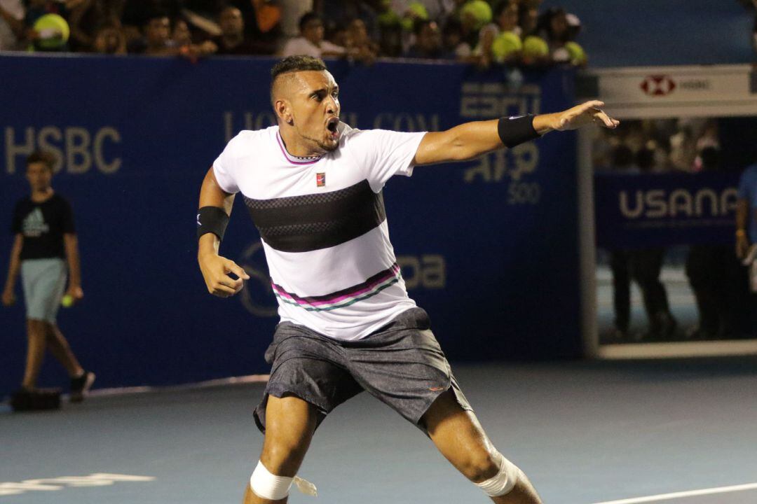 Kyrgios celebra su victoria ante Nadal. 