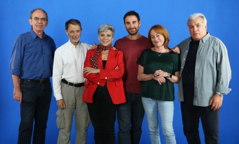 El historiador Fernando Olmedo, el director de fotografía José Luis Alcaine, la actriz Kiti Mánver, el actor Dani Rovira, la cineasta Gracia Querejeta y el productor Juan Lebrón