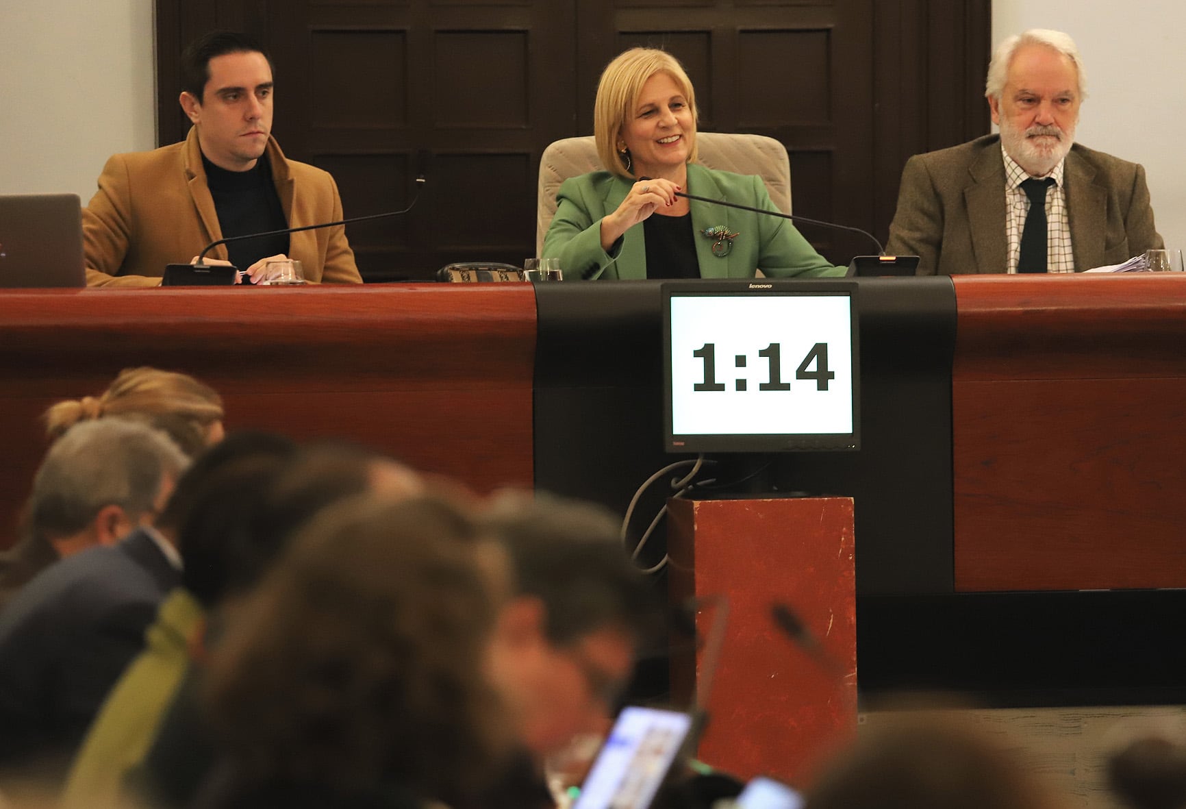 Espinar, Pelayo y Muñoz durante el pleno de este viernes en el Ayuntamiento de Jerez