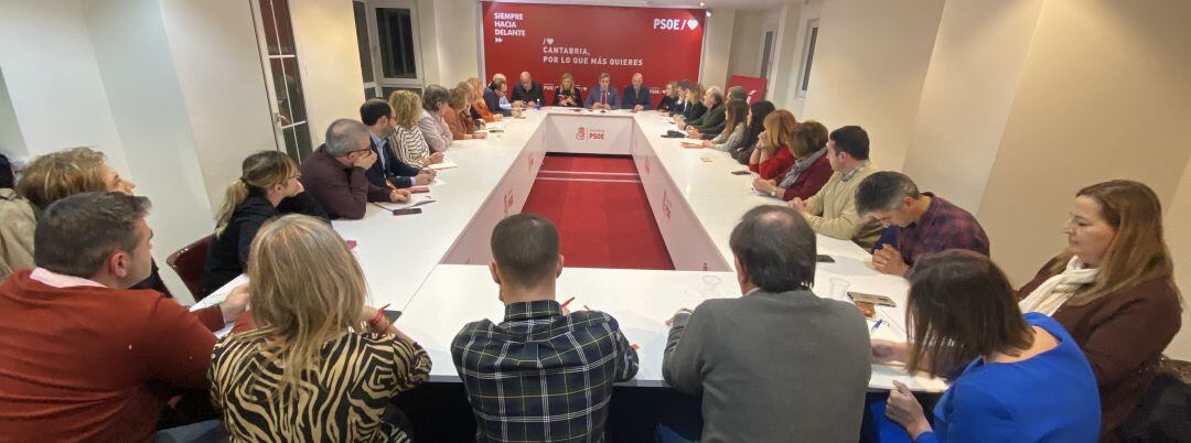 Reunión de la Ejecutiva del PSC-PSOE, reunida este miércoles en Santander.