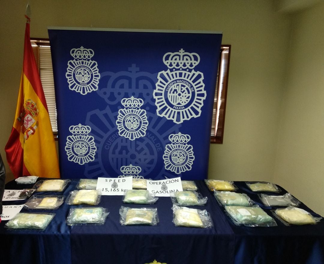 Droga inacuatada por la Policía Nacional en Aranda durante la Operación GASOLINA