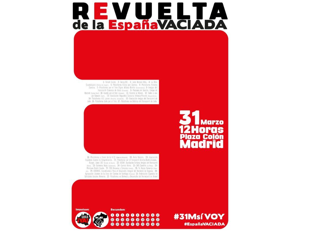 Cartel de la manifestación de &quot;La revuelta de la España vaciada&quot;