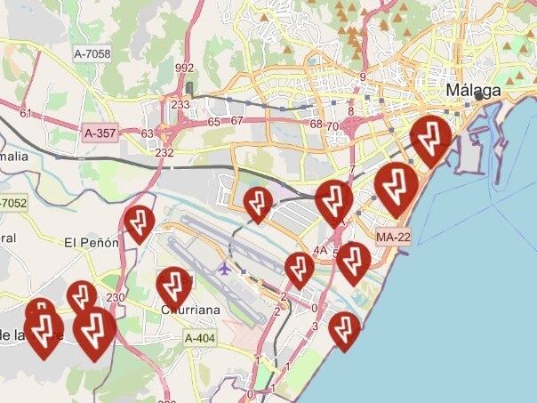 Infografía del corte que se ha producido en Málaga este martes