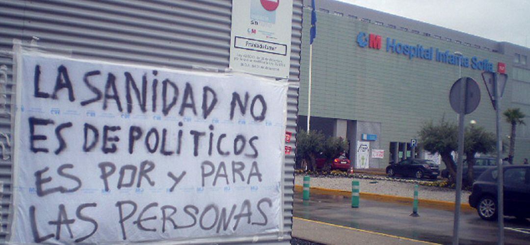 Movilización de la Marea Blanca en el Hospital Infanta Sofía de Sanse