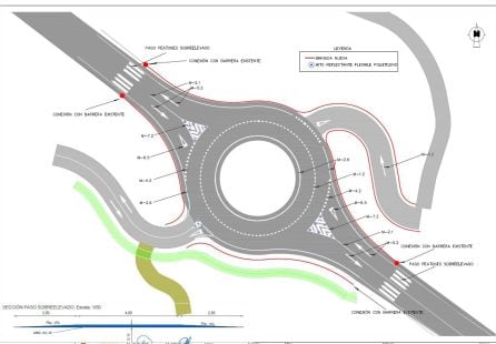 Detalle del proyecto sobre la glorieta que se va a realizar en este punto