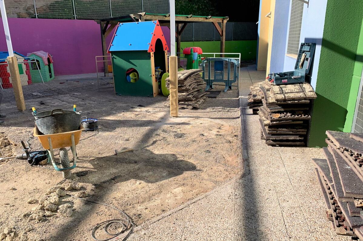 Obras en algunos patios de colegios en Cartagena