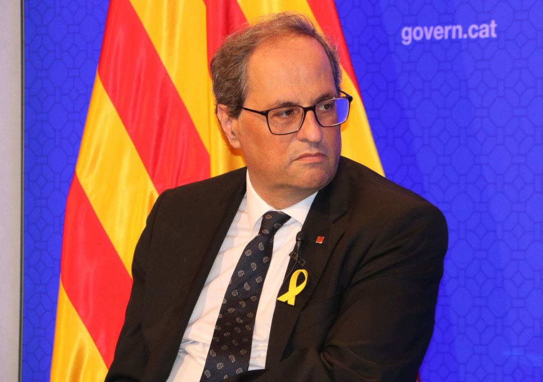 El presidente de la Generalitat, Quim Torram en un acto con motivo de la Diada