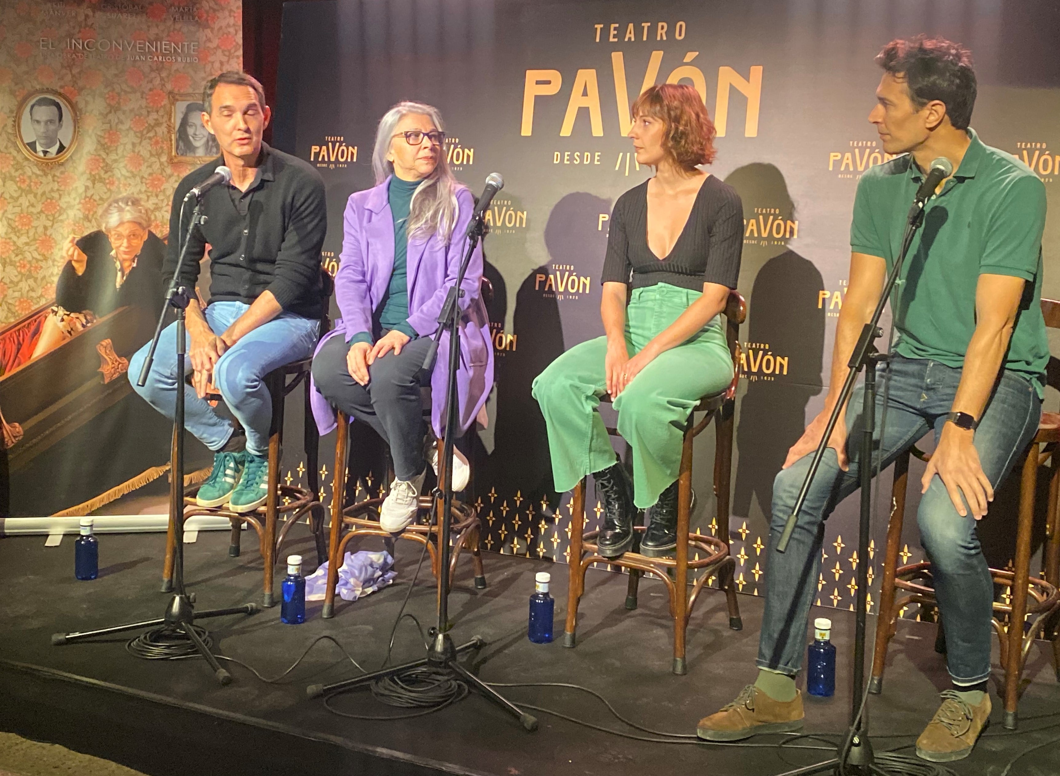 Juan Carlos Rubio, Kiti Manver, Marta Velilla y Cristóbal Suárez en el Teatro Pavón presentando &#039;El inconveniente&#039;