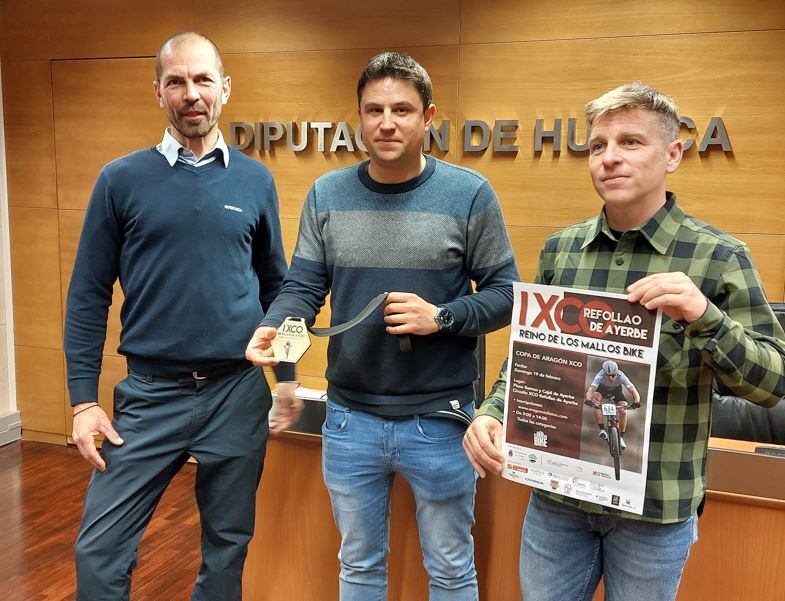 Nacho Bertomeu, Antonio Biescas y Javier García en la presentación de la prueba