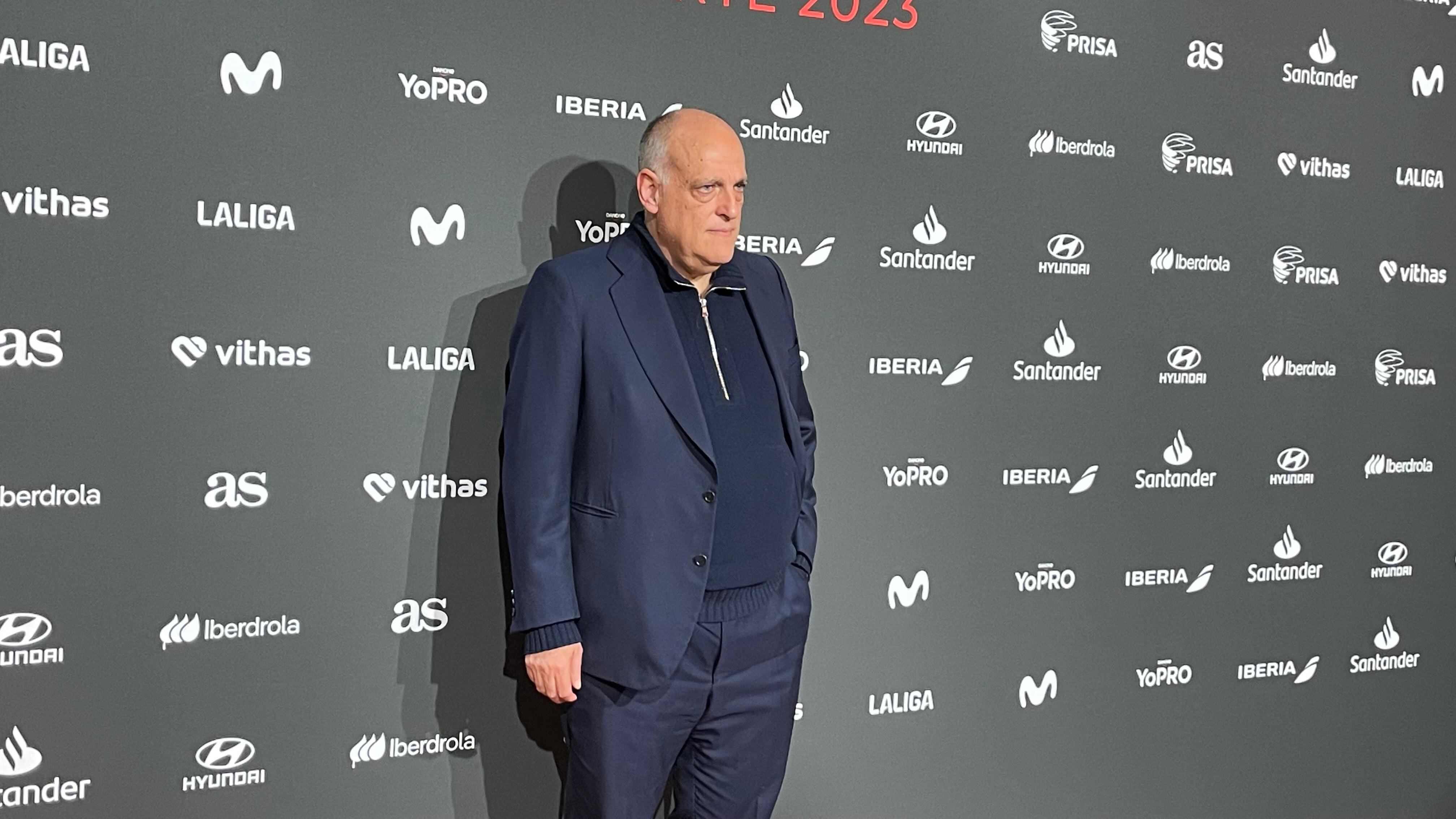 Javier Tebas, durante la gala de Premios AS 2023