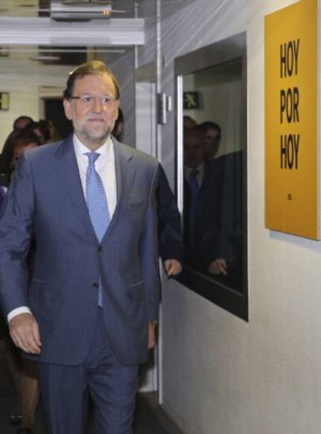 Rajoy, a su llegada a la entrevista.