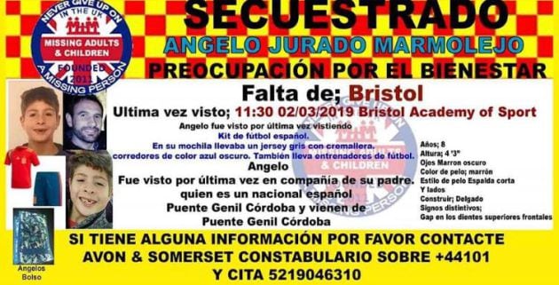 Aviso de la policía británica sobre la desaparición de padre e hijo