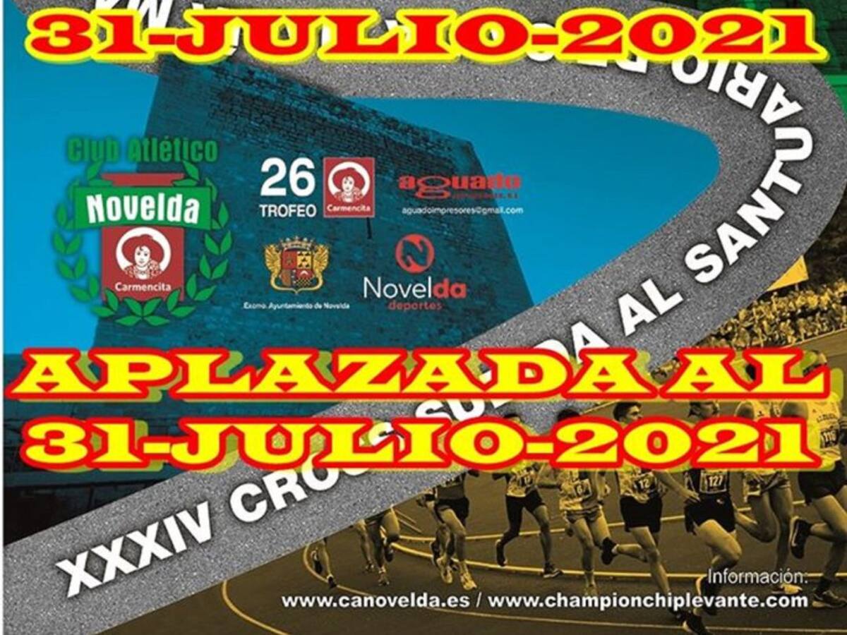 El XXXIV Cross Subida al Santuario de Novelda, aplazado al 31 de julio de 2021