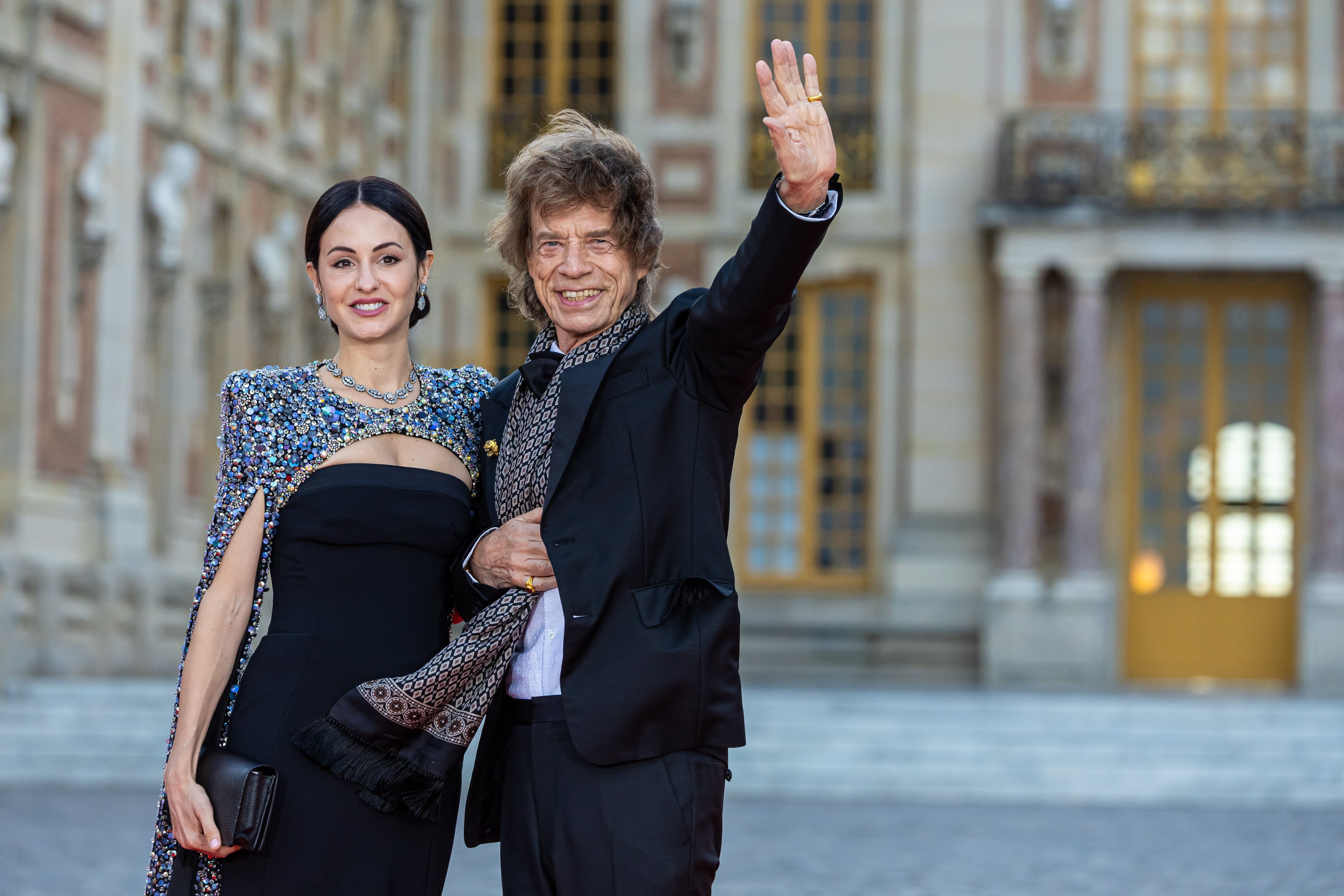 Mick Jagger y su novia Melanie Hamrick, a su llegada al Palacio de Versalles el pasado 20 de septiembre