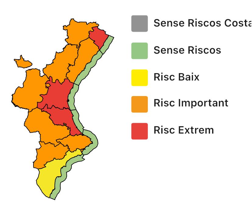 Actualización de alertas del 112. Fuente: GVA 112 CV