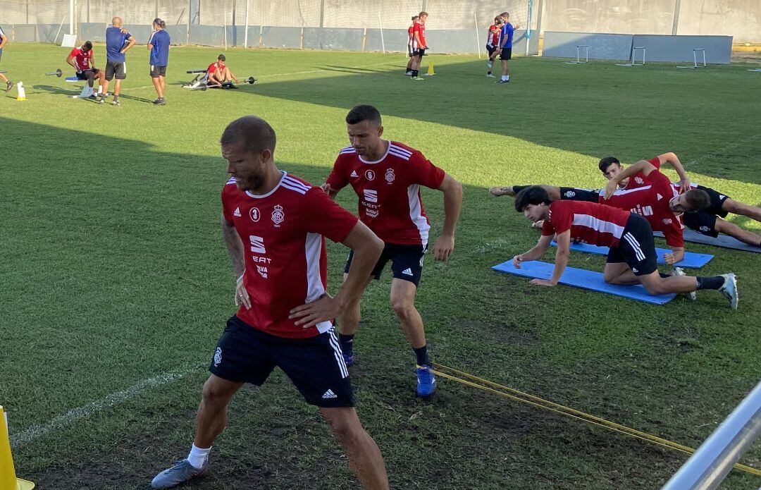 En la imagen, Alberto Martín junto a Morcillo durante un entrenamiento.