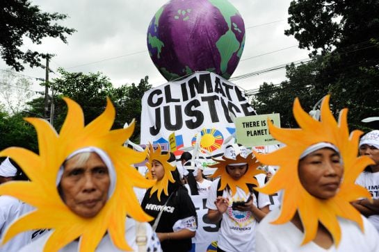 Protestas en Manila contra el cambio climático.