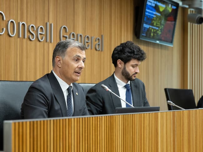 El ministre de Transformació Digital, Marc Rossell, durant la seva comparèixença parlamentària