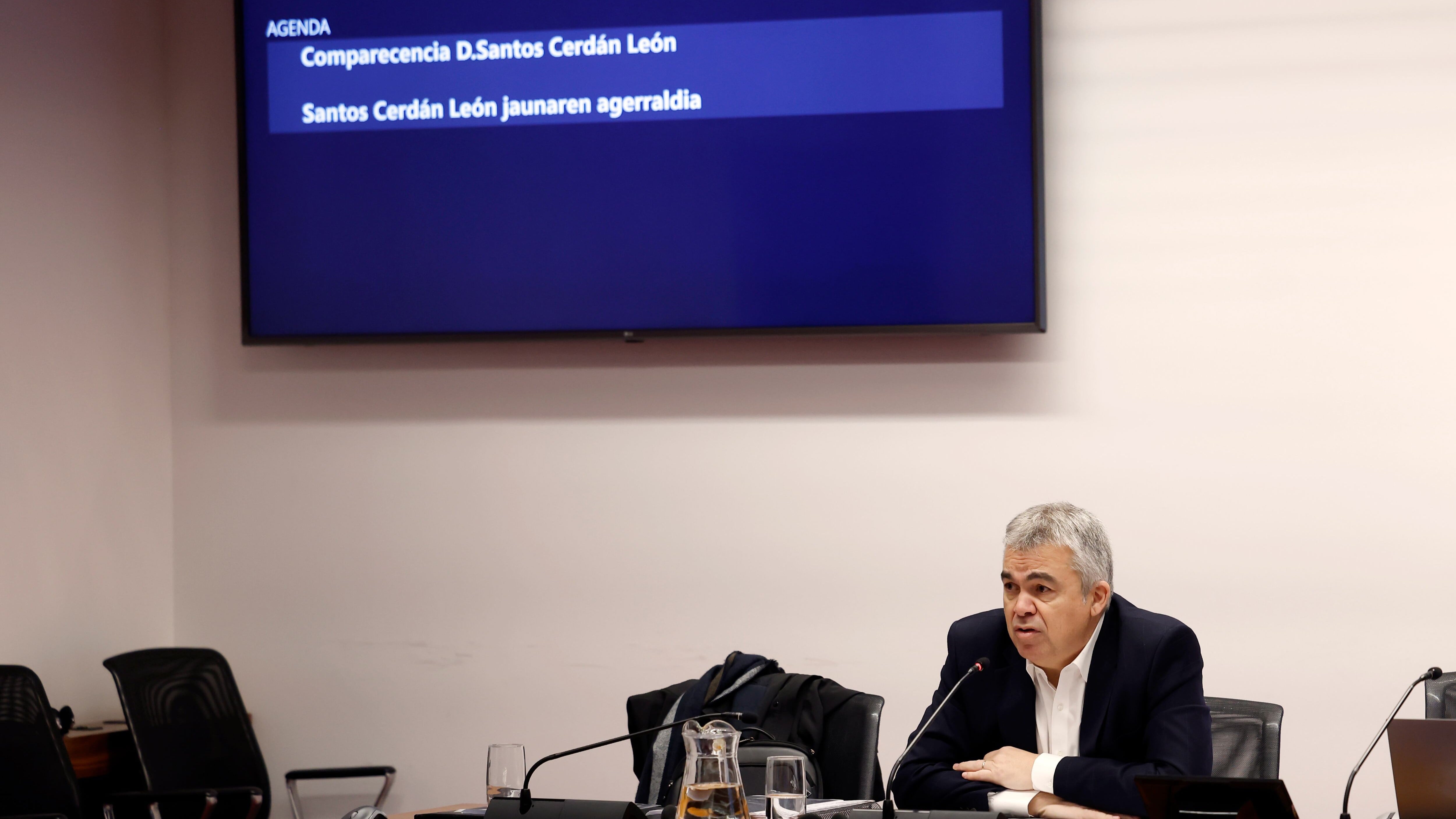 Santos Cerdán declara en la comisión de investigación del Parlamento de Navarra