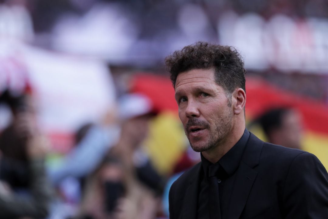 Simeone, durante el Atlético - Valencia