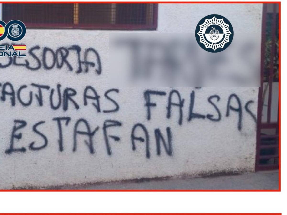 Detenido un hombre por realizar pintadas contra una asesoría en diferentes puntos de Elche